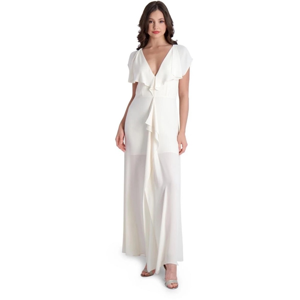 BCBGMaxAzria Gardenia Maxi Dress with Ruffle Accent size 0 NWT $298